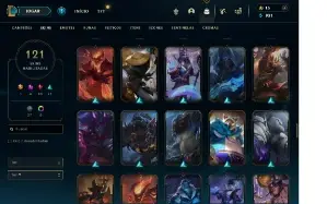 Conta lol pra vender hoje, 121 skins, faltando 11 campeões