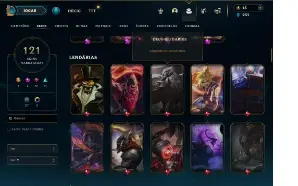 Conta lol pra vender hoje, 121 skins, faltando 11 campeões