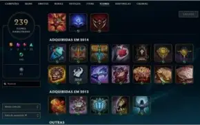 CONTA LOL LV 292, TODOS OS CHAMPS E 141 SKINS