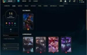Conta prata 4 com 36 champs e 16 skins