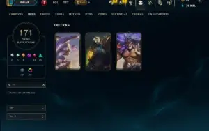 Unranked com TODOS os Champs e 171 Skins ( JG / MID )