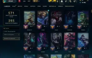 Unranked com TODOS os Champs e 171 Skins ( JG / MID )
