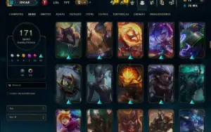 Unranked com TODOS os Champs e 171 Skins ( JG / MID )
