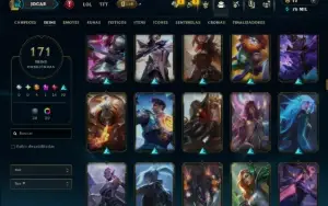 Unranked com TODOS os Champs e 171 Skins ( JG / MID )