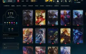 Unranked com TODOS os Champs e 171 Skins ( JG / MID )