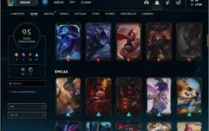 Conta ouro 4 com 95 skins e 125 champs