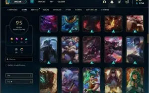 Conta ouro 4 com 95 skins e 125 champs