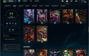 Conta ouro 4 com 95 skins e 125 champs