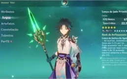 Xiao C1 + Lança de Jade + 8 personagens 5*
