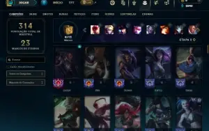 Unranked com 105 Champs e 52 Skins