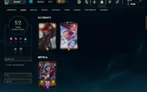 Unranked com 105 Champs e 52 Skins