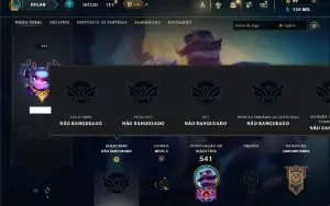 Unranked com TODOS os Champs e 197 Skins ( SUP / JG / TOP )