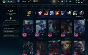 Unranked com TODOS os Champs e 197 Skins ( SUP / JG / TOP )