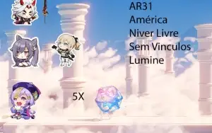 AR31 - Itto + Chifres + Keqing + Jean + Qiqi + 5 tiros