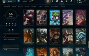 Ouro 4 com 110 Champs e 66 Skins + 19 Espolios