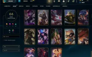 Ouro 4 com 110 Champs e 66 Skins + 19 Espolios