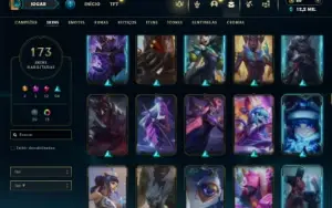 Platina 4 com TODOS os champs e 173 Skins +4 Vitoriosas