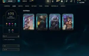 Platina 4 com TODOS os champs e 173 Skins +4 Vitoriosas