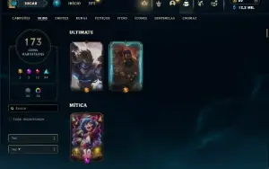 Platina 4 com TODOS os champs e 173 Skins +4 Vitoriosas