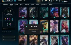 Platina 4 com TODOS os champs e 173 Skins +4 Vitoriosas