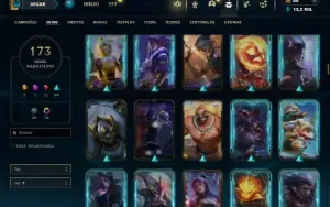 Platina 4 com TODOS os champs e 173 Skins +4 Vitoriosas