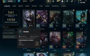 Platina 4 com TODOS os champs e 173 Skins +4 Vitoriosas