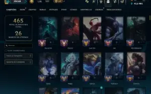 Esmeralda 3 com TODOS os Champ e 83 Skins ( JG / TOP / ADC )