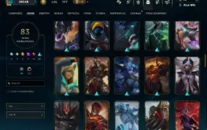 Esmeralda 3 com TODOS os Champ e 83 Skins ( JG / TOP / ADC )