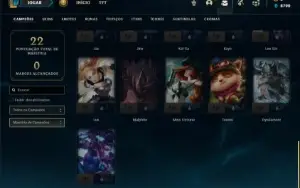 Conta platina 4 com 31 Champs e 3 Skins + 8 Fragmentos