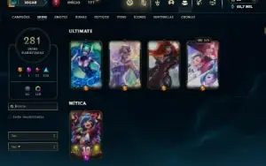Bronze 1 com TODOS os champs e 281 Skins (Mais de 150 Jogos)