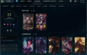 Conta League of Legends muitos champions DiamanteIV