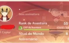 AR 55 c/ AYAKA + BIS, YELAN, CHILDE, EULA + MOCHILEIRO