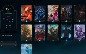 Contal Lol Lvl 405, 196 Skins, Gold 2 Flex - Full Acesso