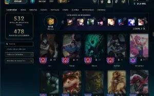 Ferro 1 com TODOS os champs e 279 Skins + 4 Ultimates