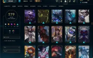 Ferro 1 com TODOS os champs e 279 Skins + 4 Ultimates