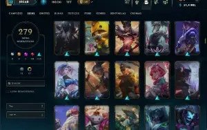 Ferro 1 com TODOS os champs e 279 Skins + 4 Ultimates