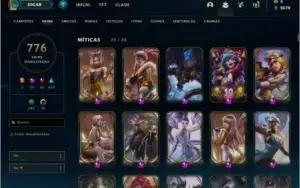 Conta lol todos campeões 800 skins, diamante honra 5