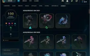 Conta lol todos campeões 800 skins, diamante honra 5