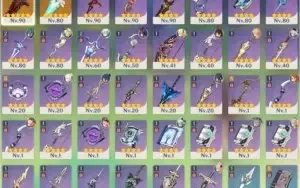 AR 55 Yae Miko, Shogun Raiden, Hutao, Venti, Diluc e Qiqi