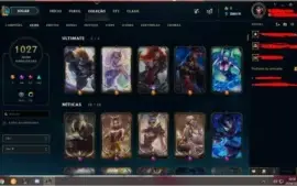 CONTA DESAFIANTE, LEAGUE OF LEGENDS, LVL 272, SKINS 1027