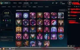 CONTA DESAFIANTE, LEAGUE OF LEGENDS, LVL 272, SKINS 1027