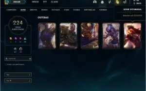 CONTA PLATINA 224 SKINS FULL CHAMPS