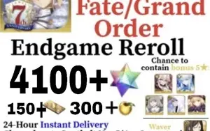 Fate Grand Order {JP} 4100 Quartz + 1 SSR *Conta Nova*
