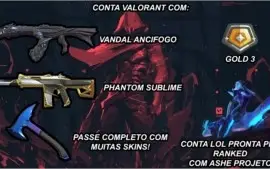 CONTA VALORANT DESDE O BETA - OURO 3 - COM SKINS