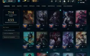 Ouro 4 com TODOS os Champs e 312 Skins ( ADC / MID / JG )