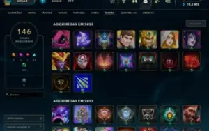 Conta De Lol Lvl 200+, 100+ Skins