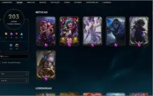 CONTA LOL DIAMANTE 4 / 203 SKINS