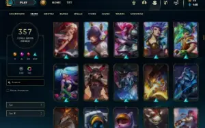 Ferro 1 com TODOS os champs e 356 Skins + 1400 RP