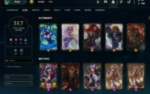 Ferro 1 com TODOS os champs e 356 Skins + 1400 RP