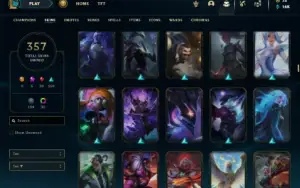 Ferro 1 com TODOS os champs e 356 Skins + 1400 RP